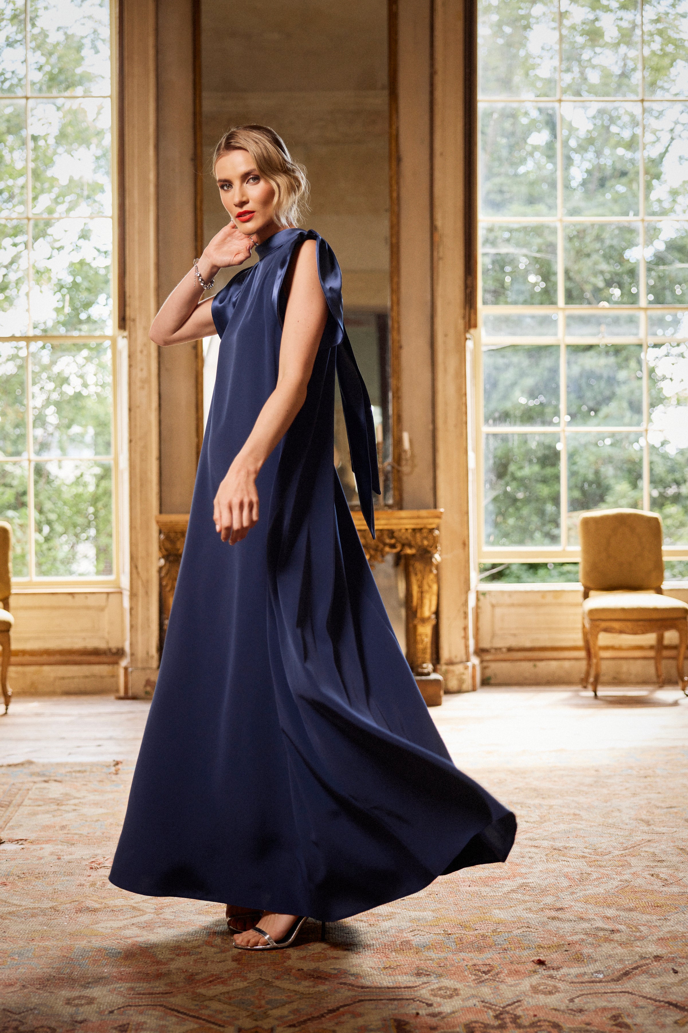 MONESSA JOAN EIBHLINN DRESS W/SLEEVES NAVY 225
