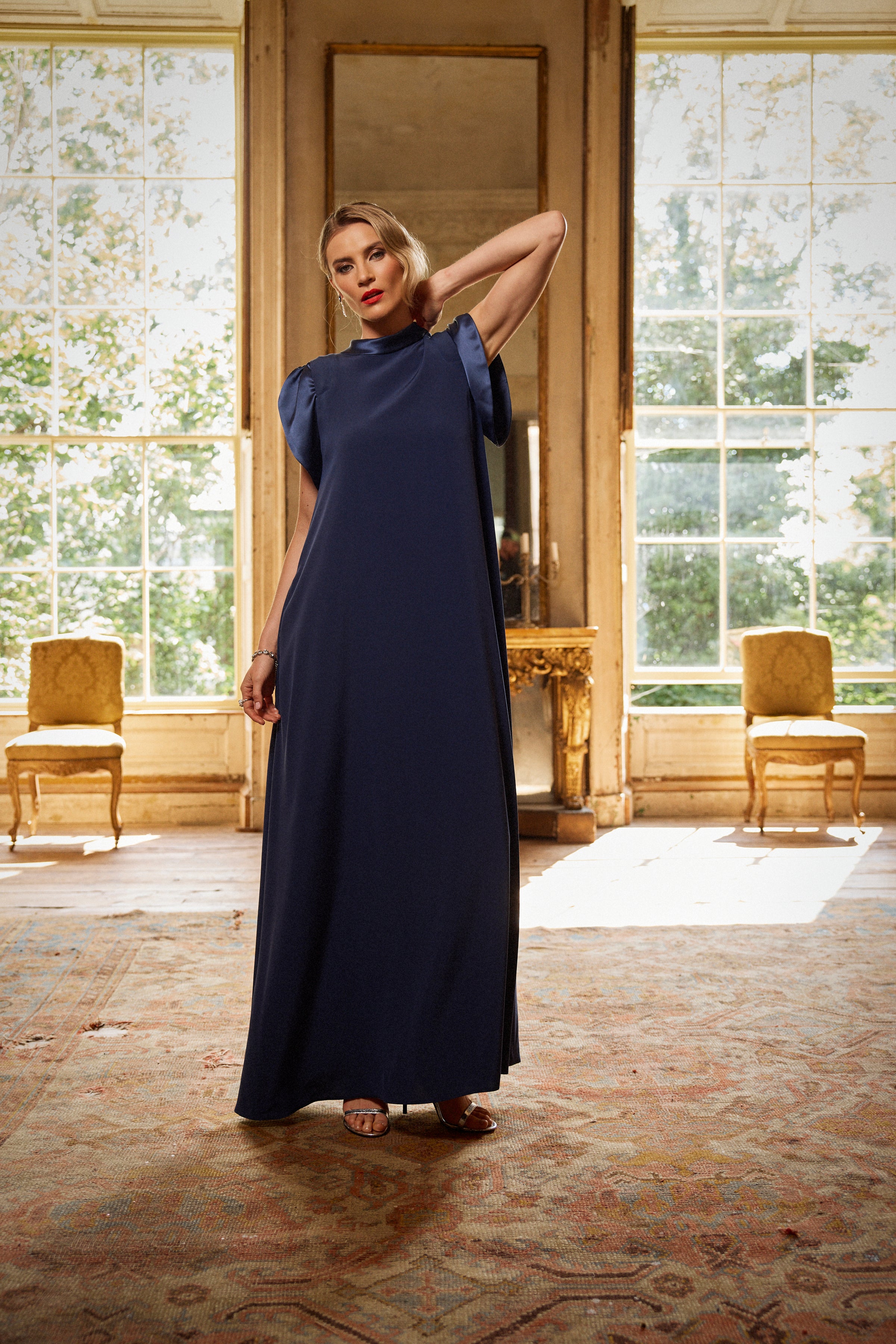 MONESSA JOAN EIBHLINN DRESS W/SLEEVES NAVY 225