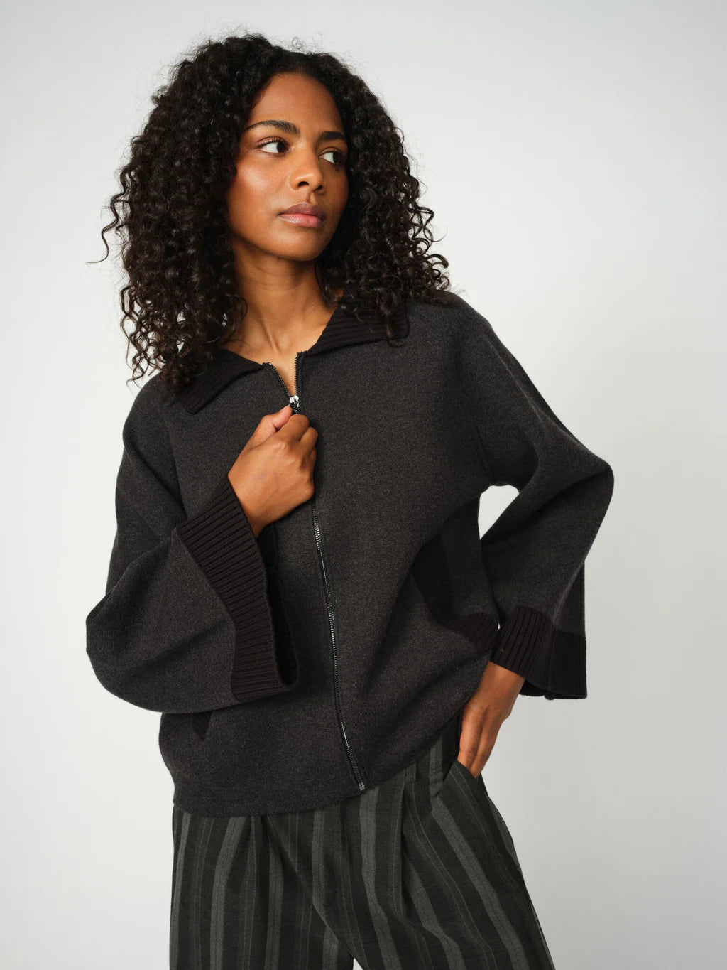 mos mosh greay wool knit cardigan stocked at macbees ireland 