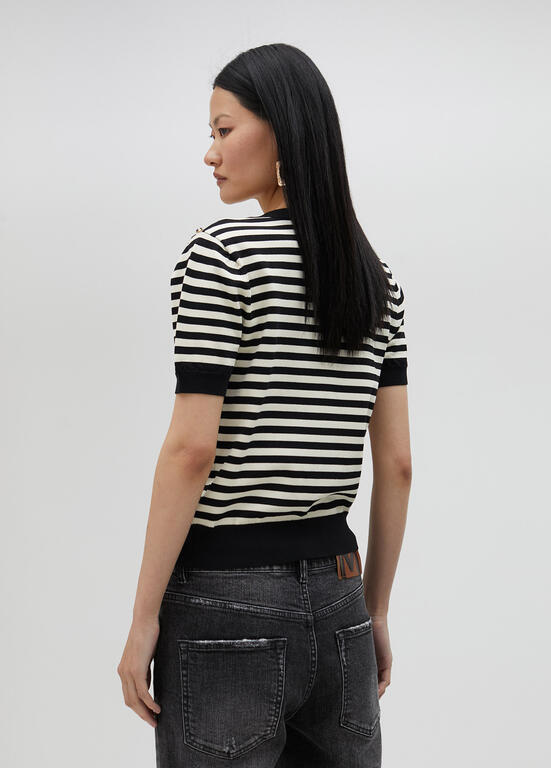 LOLA CASADEMUNT BEJEWLLED STRIPE KNIT 2511002 125