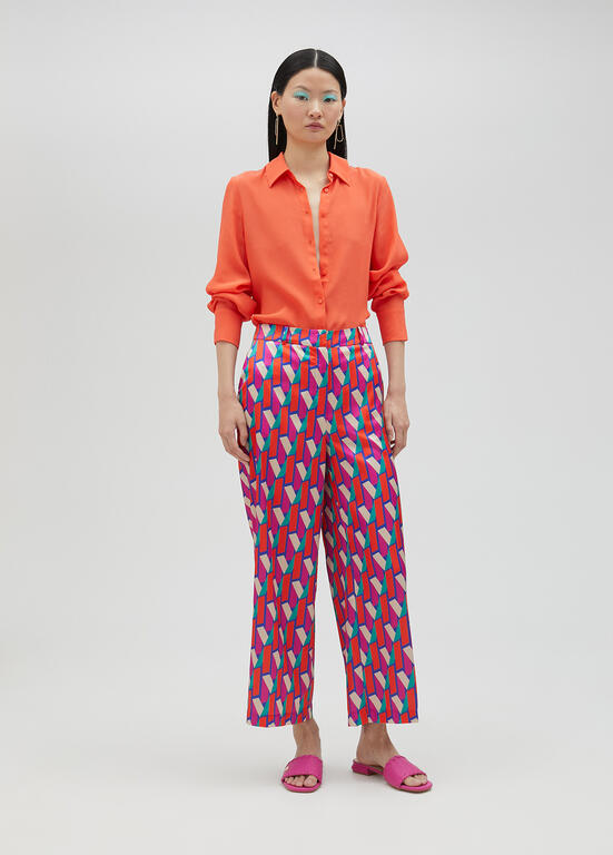 LOLA CASADEMUNT GRAPHIC PRINT TROUSERS 2514016 125