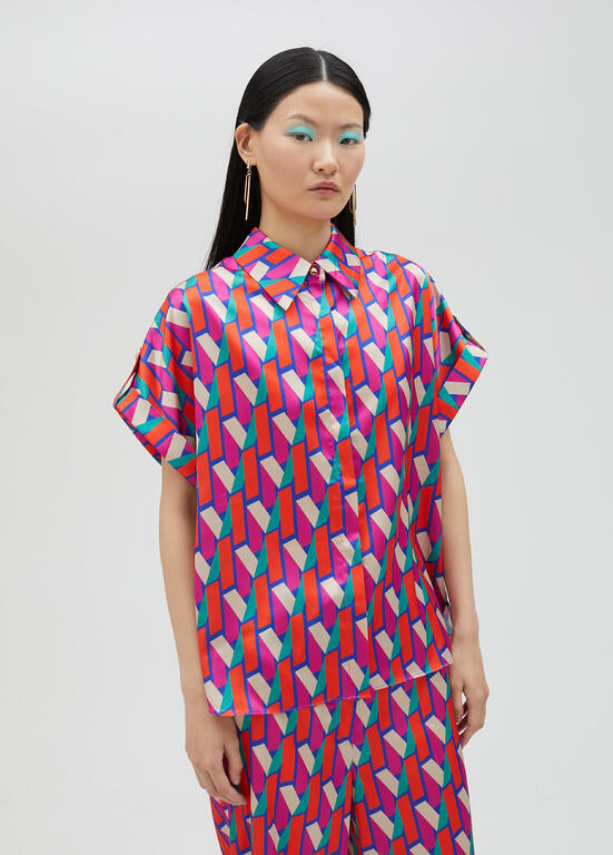 LOLA CASADEMUNT GRAPHIC PRINT BLOUSE 2515036 125