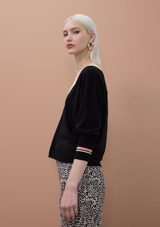 LOLA CASADEMUNT MITE BLUE  V-NECK SWEATER  MS2611001 126