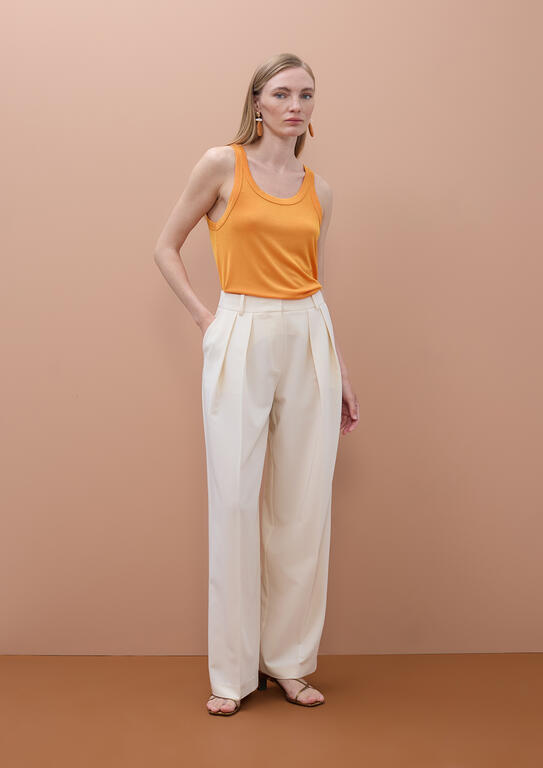LOLA CASADEMUNT MITE CREAM WIDE-LEG TROUSERS MS2614007 126