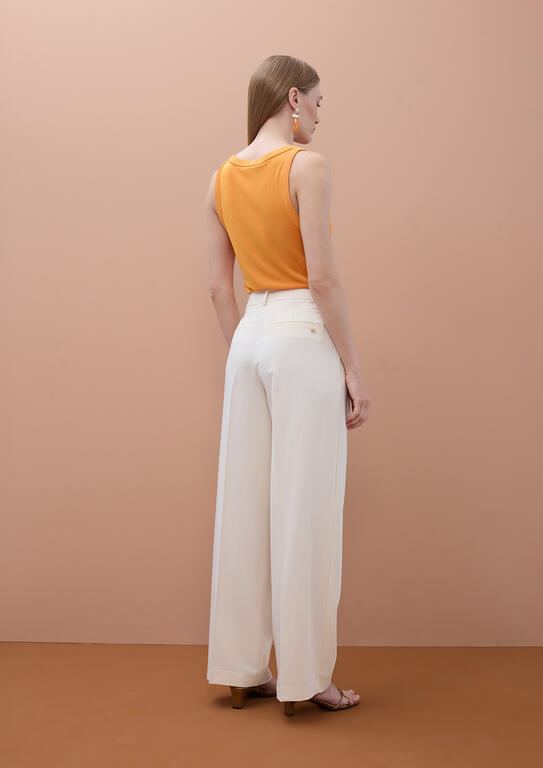 LOLA CASADEMUNT MITE CREAM WIDE-LEG TROUSERS MS2614007 126