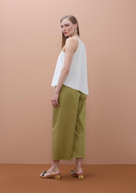 LOLA CASADEMUNT MITE KHAKI PLEATED TROUSERS MS2614020 126
