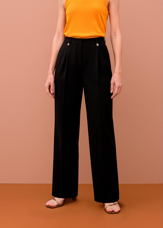 LOLA CASADEMUNT MITE BLACK STUDDED TROUSERS  MS2614022 126