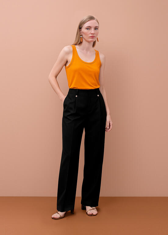 LOLA CASADEMUNT MITE BLACK STUDDED TROUSERS  MS2614022 126
