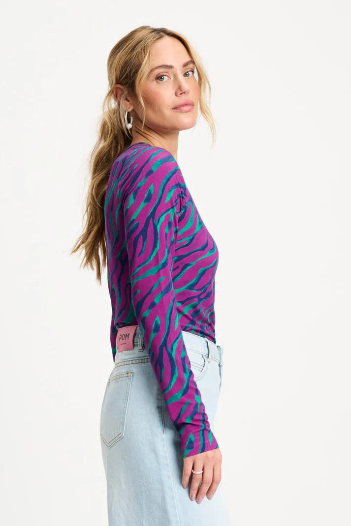 POM LONGSLEEVE - ANIMAL PURPLE SP9447 126