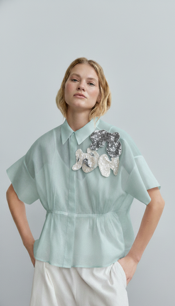 PSOPHIA Aquamarine Shirt 203SHR2610 126