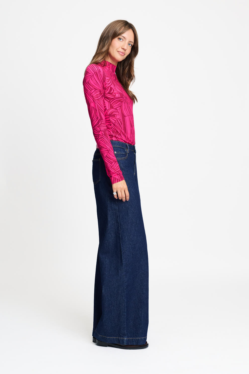 POM PINK PRINTED MESH TOP 9785 226