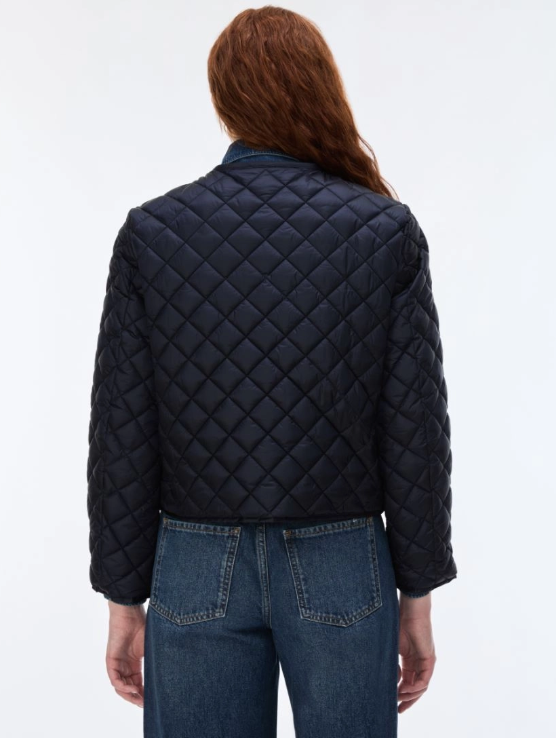 IBLUES NAVY QUILTED CROPPED JACKET IBLSEGALE 226