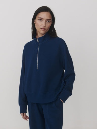 VARLEY BLUE MAVIS MOCK NECK SWEATSHIRT 226