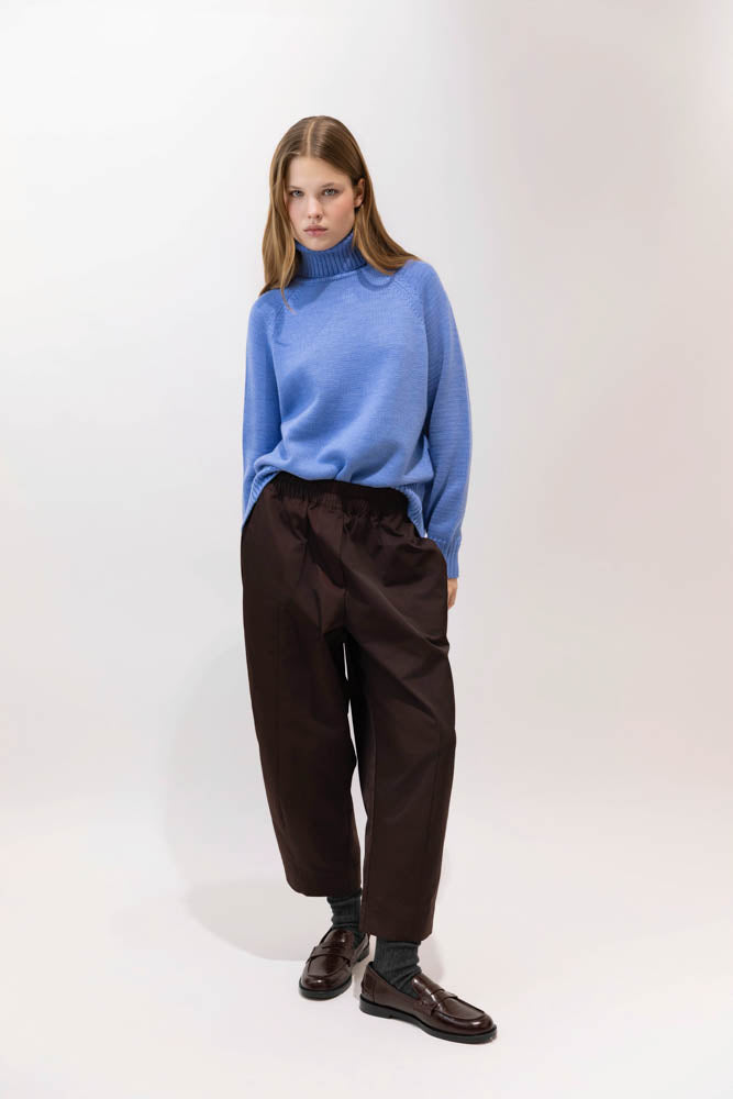 PSOPHIA BROWN TAFFETA TROUSERS 102TRS3079 226