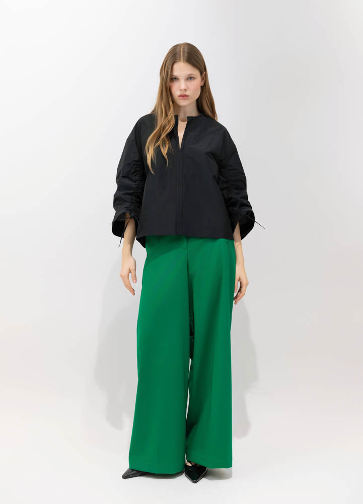 PSOPHIA GREEN WIDE LEG TROUSERS 224TRS2985 226