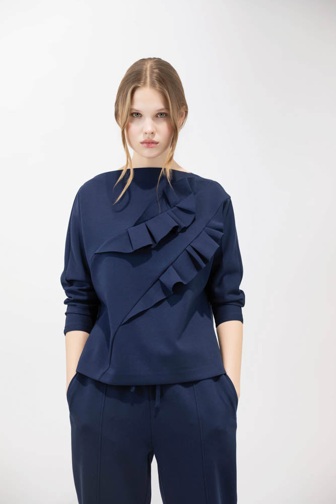 PSOPHIA NAVY BOAT NECK TOP 107TSH2863 226