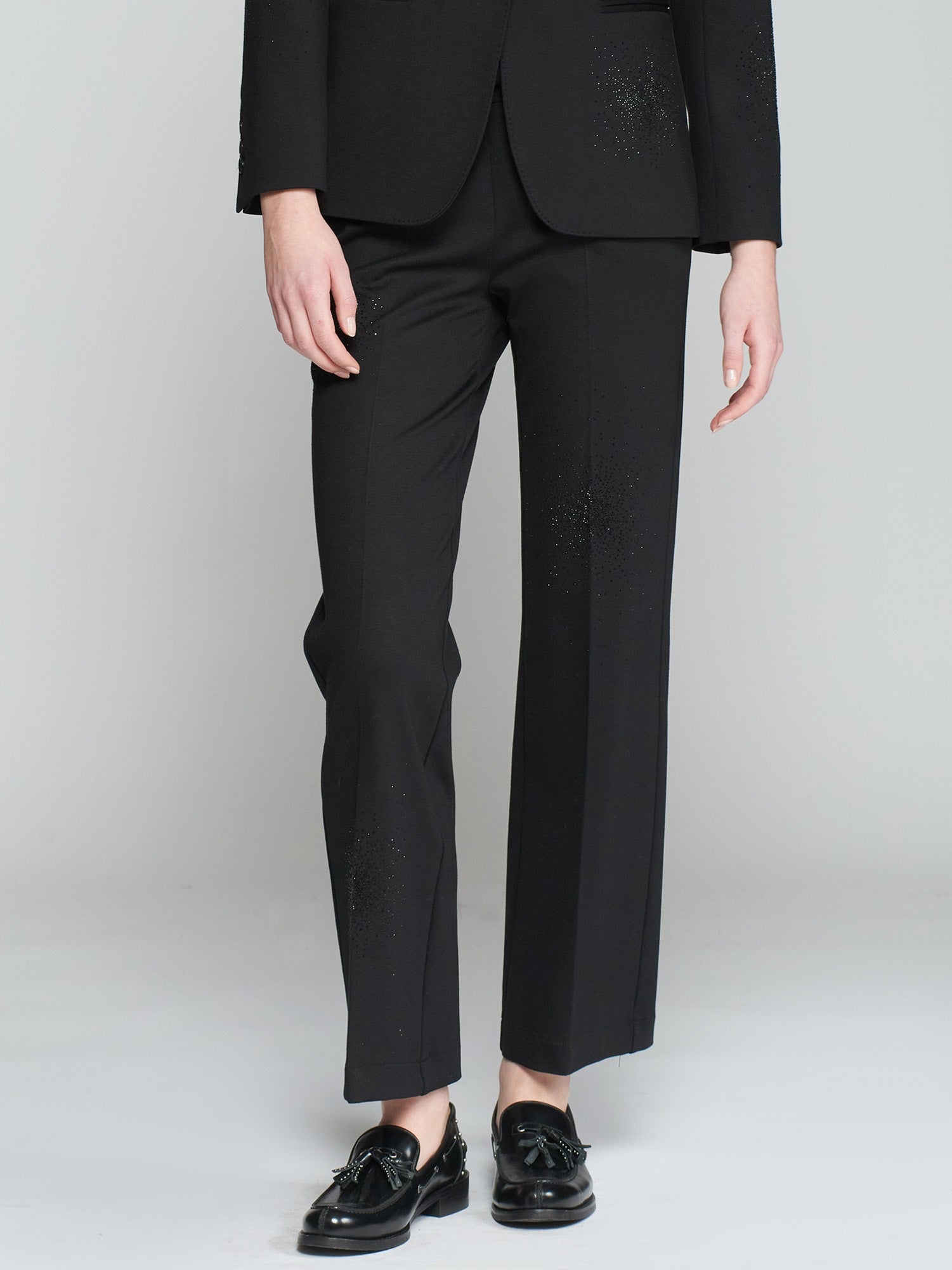 VILAGALLO BLACK JERSEY TROUSERS 31638 224