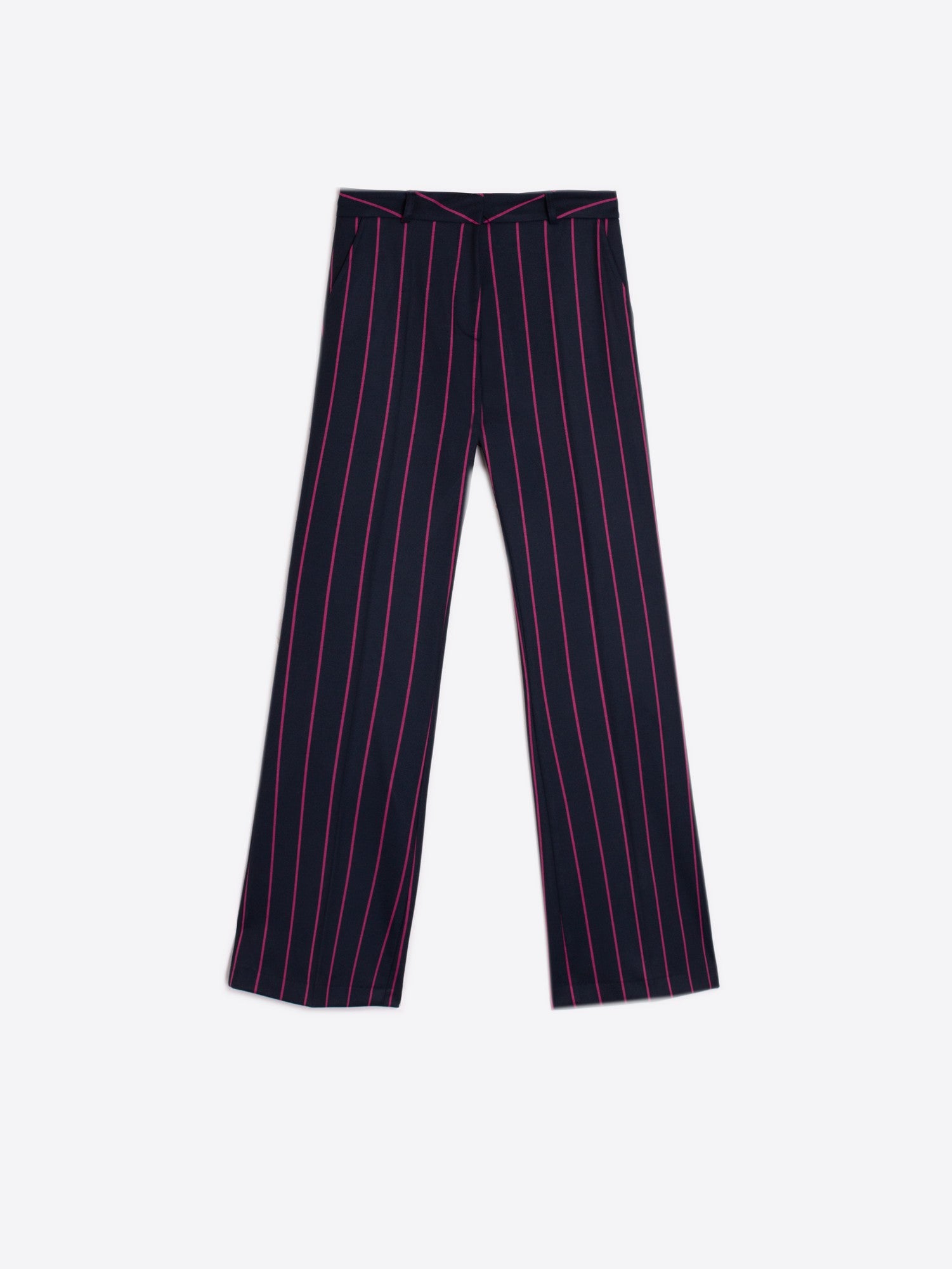 VILAGALLO NAVY PINK STRIPE WIDE LEG TROUSERS 31677 224