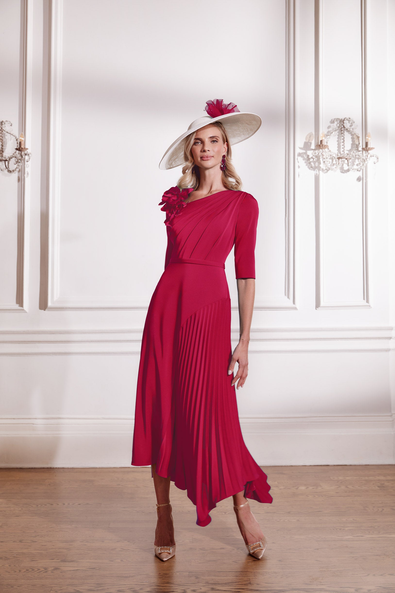 JOHN CHARLES ALINE RUBY PINK DRESS 66684 225