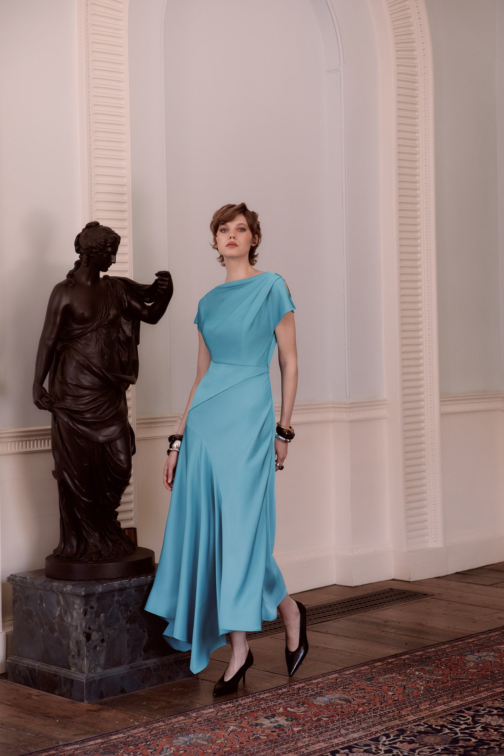 MAISONEL AQUA ASYMMETRICAL DRESS ME3139B 126