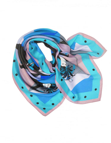 Debbie Millington Harlequin blue silk scarf 52737